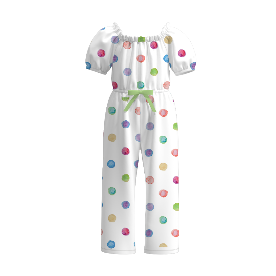 （Pre Order）Girls Spring and Summer Print Jumpsuit