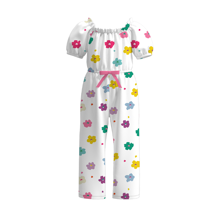 （Pre Order）Girls Spring and Summer Print Jumpsuit