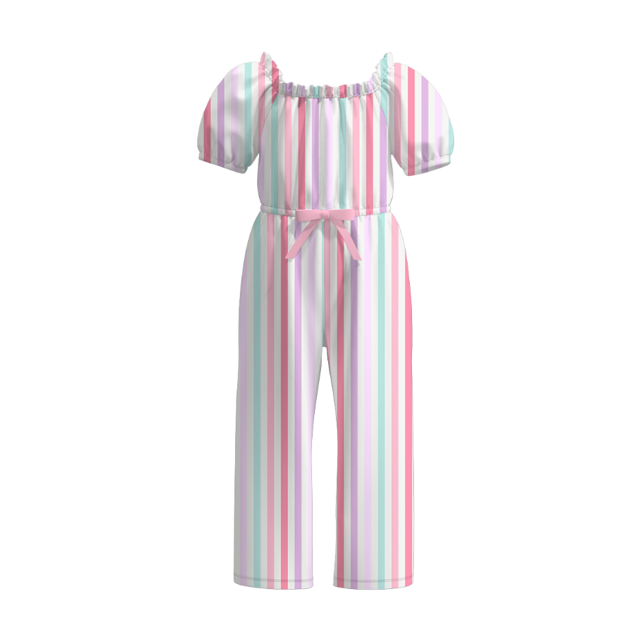 （Pre Order）Girls Spring and Summer Print Jumpsuit