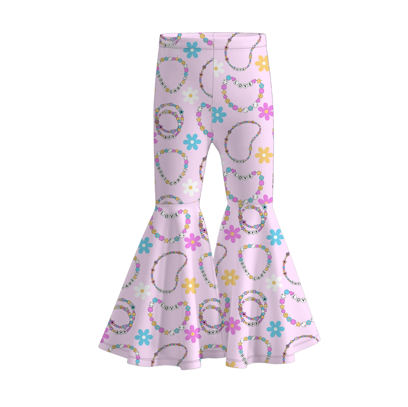 （Pre Order）Girls Spring and Summer TS Print Bell Pants