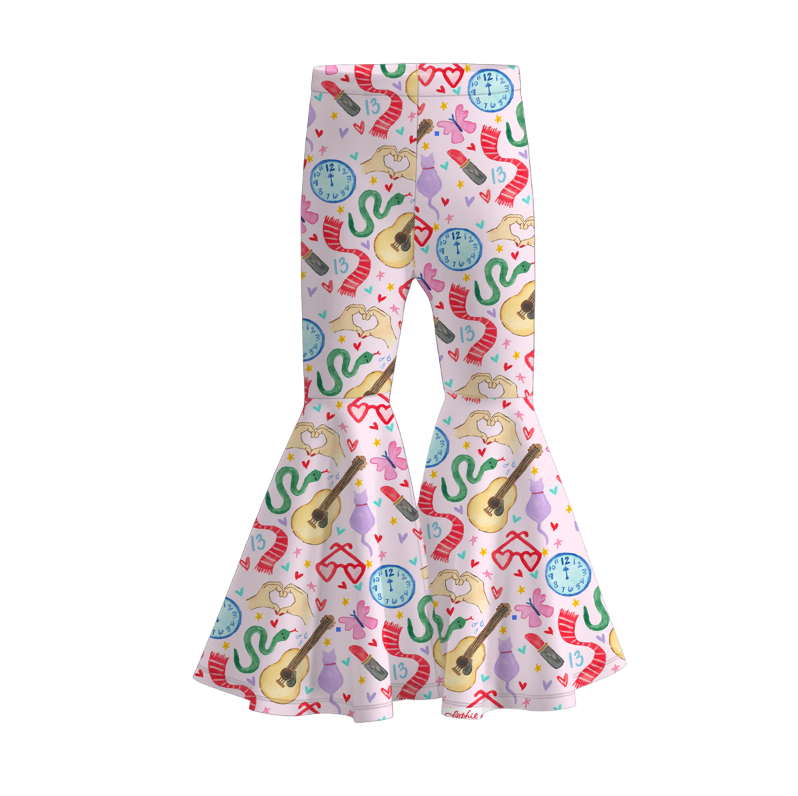 （Pre Order）Girls Spring and Summer TS Print Bell Pants