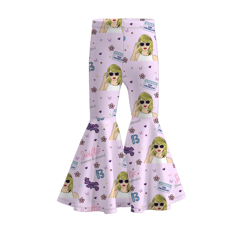 （Pre Order）Girls Spring and Summer TS Print Bell Pants