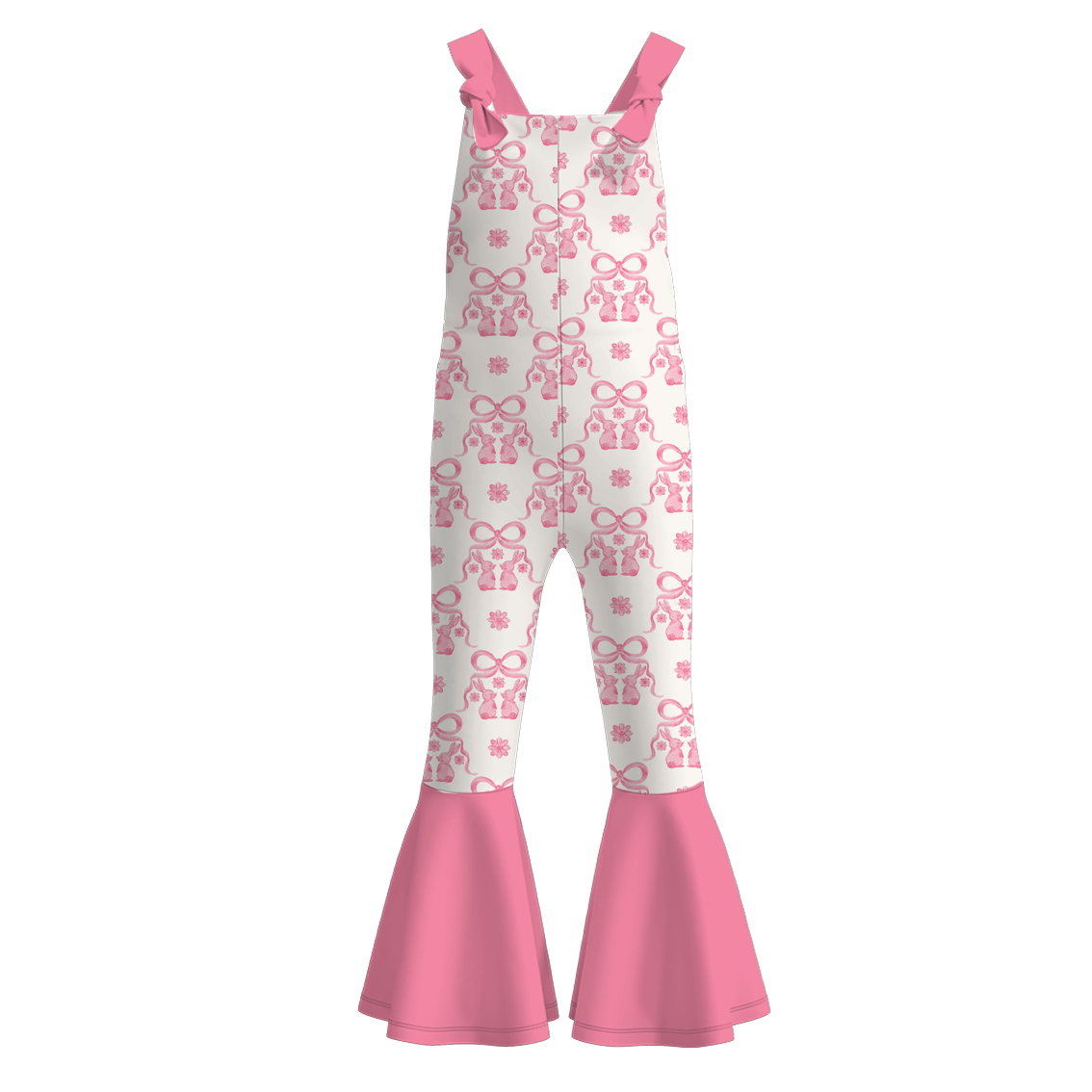 （Pre Order）Girls Easter Bunny Print Suspender Jumpsuit