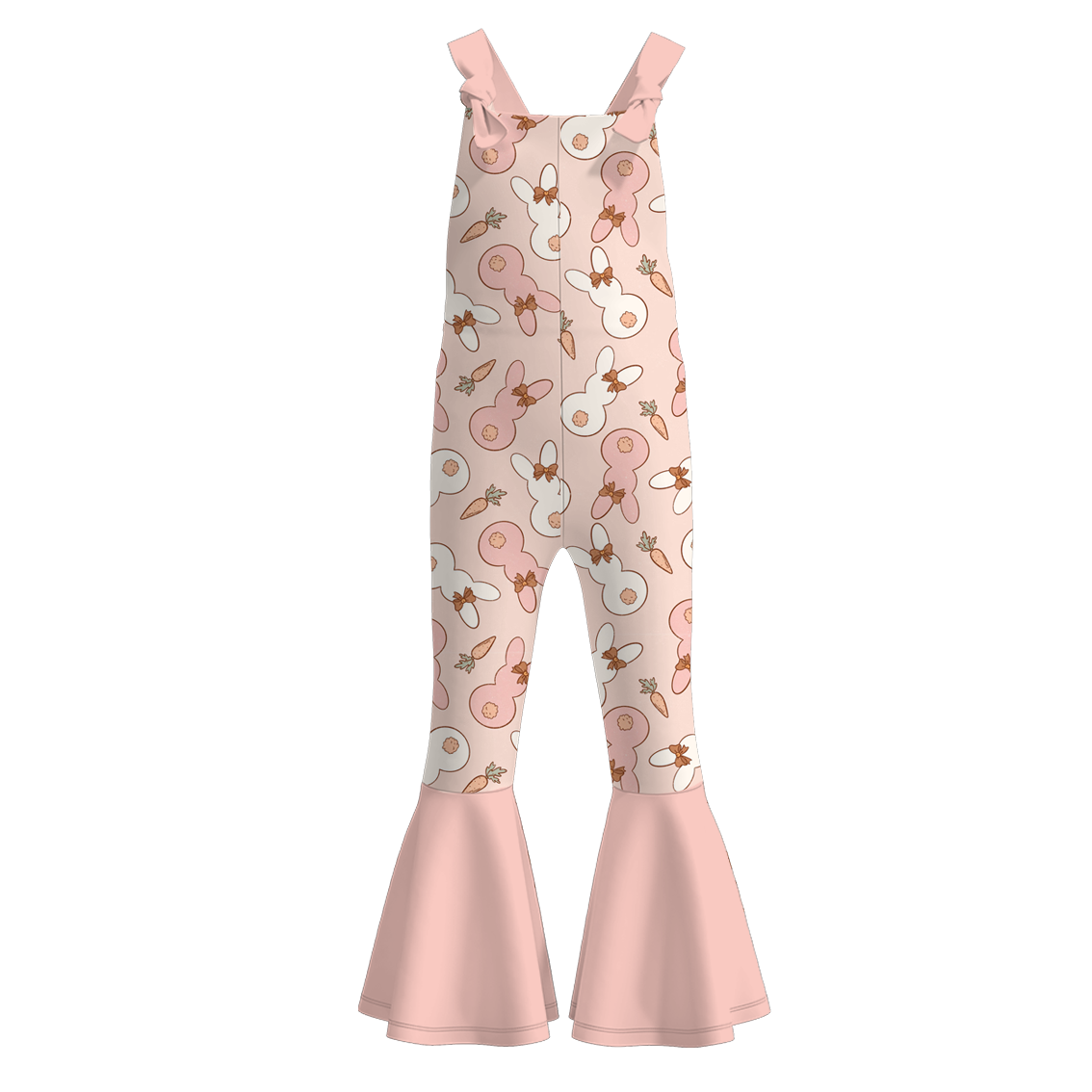 （Pre Order）Girls Easter Bunny Print Suspender Jumpsuit