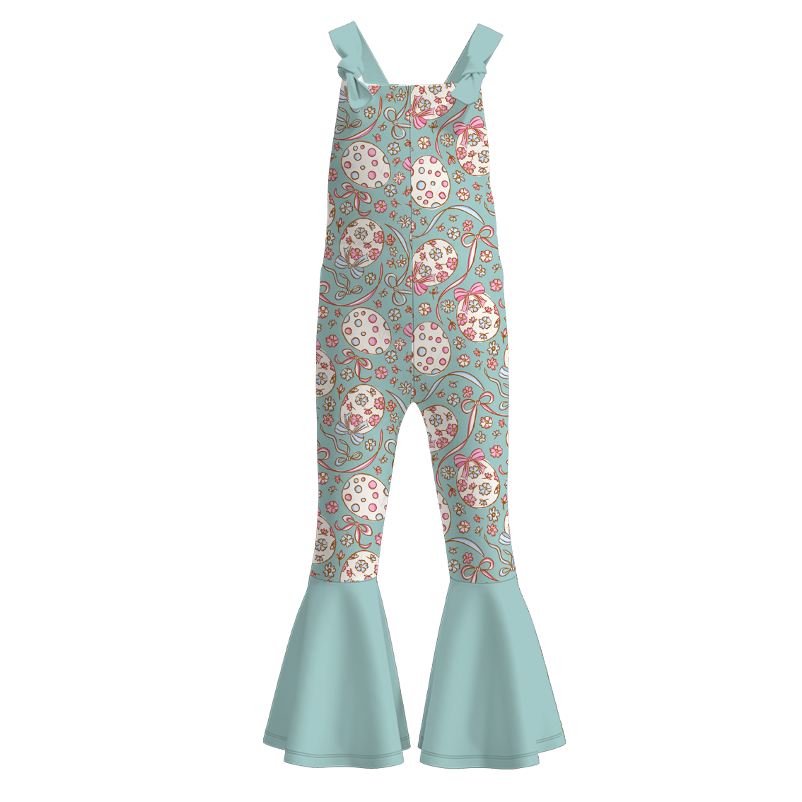 （Pre Order）Girls Easter Bunny Print Suspender Jumpsuit