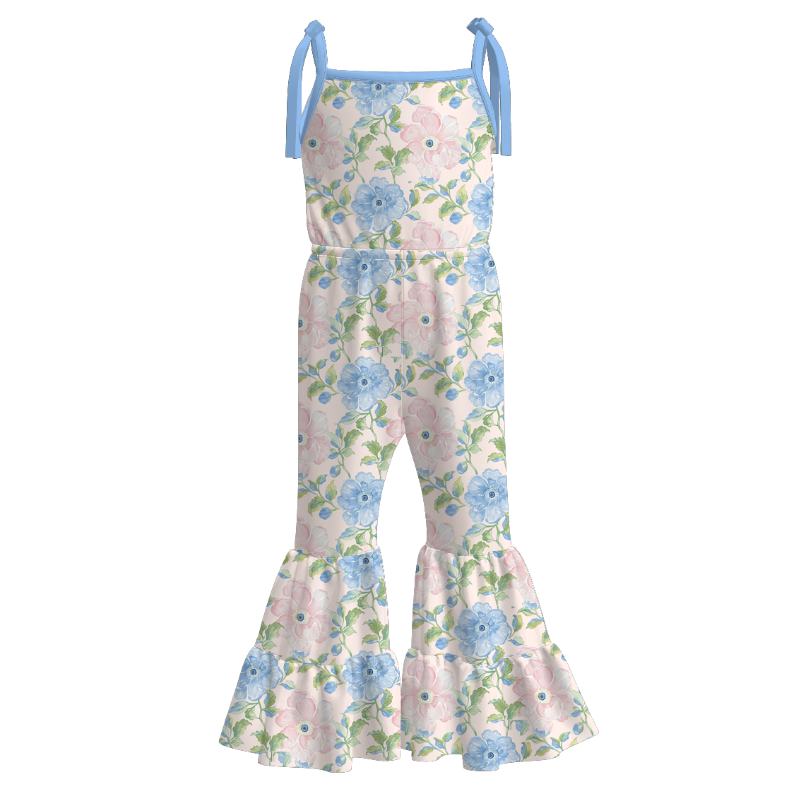 （Pre Order）Girls Spring and Summer Print Suspender Jumpsuit