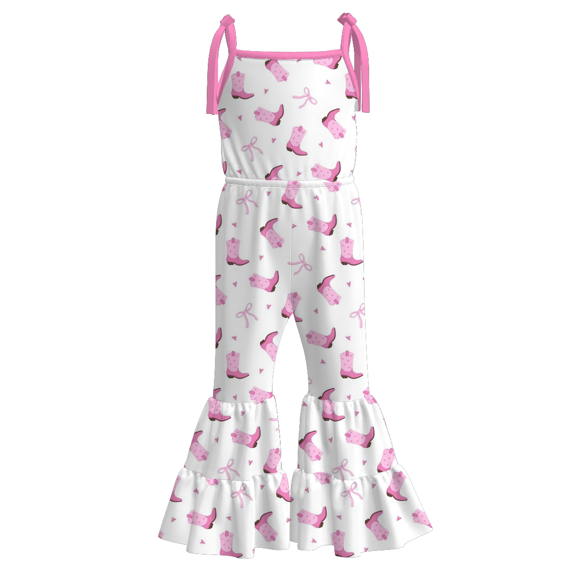 （Pre Order）Girls Spring and Summer Floral Print Suspender Jumpsuit