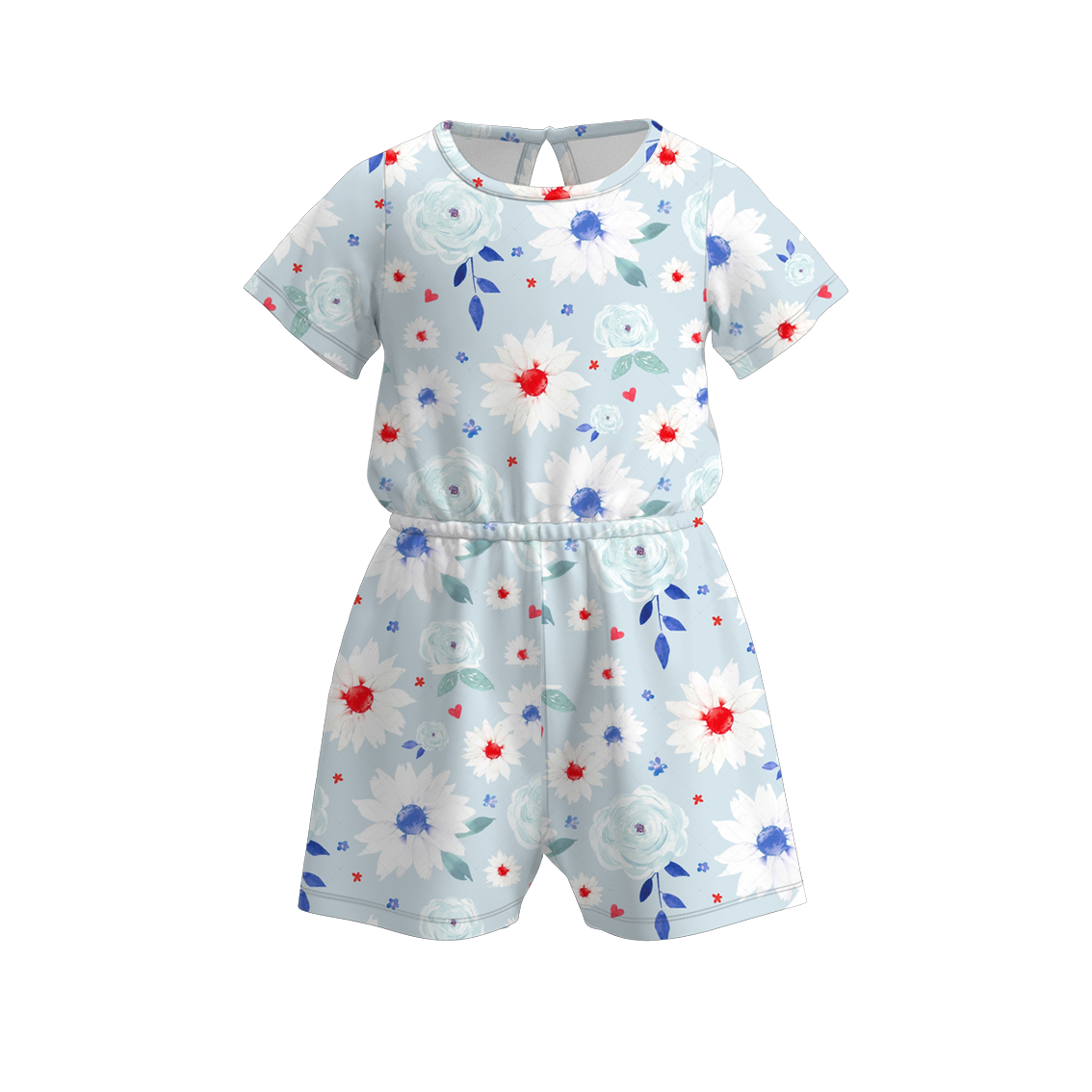 （Pre Order）Girls Patriotic Print Jumpsuit