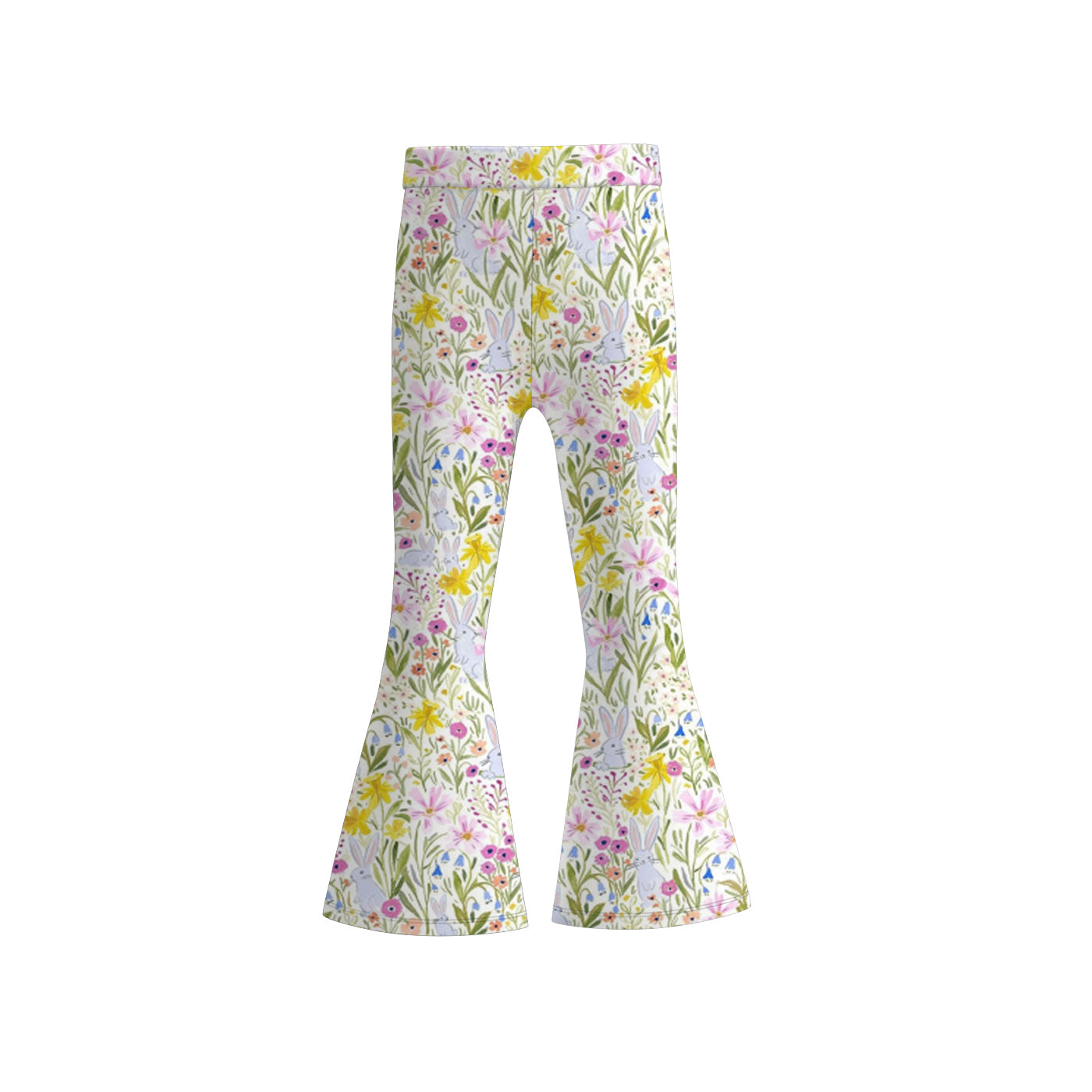 （Pre Order）Girls Easter Bunny Print Bell Pants