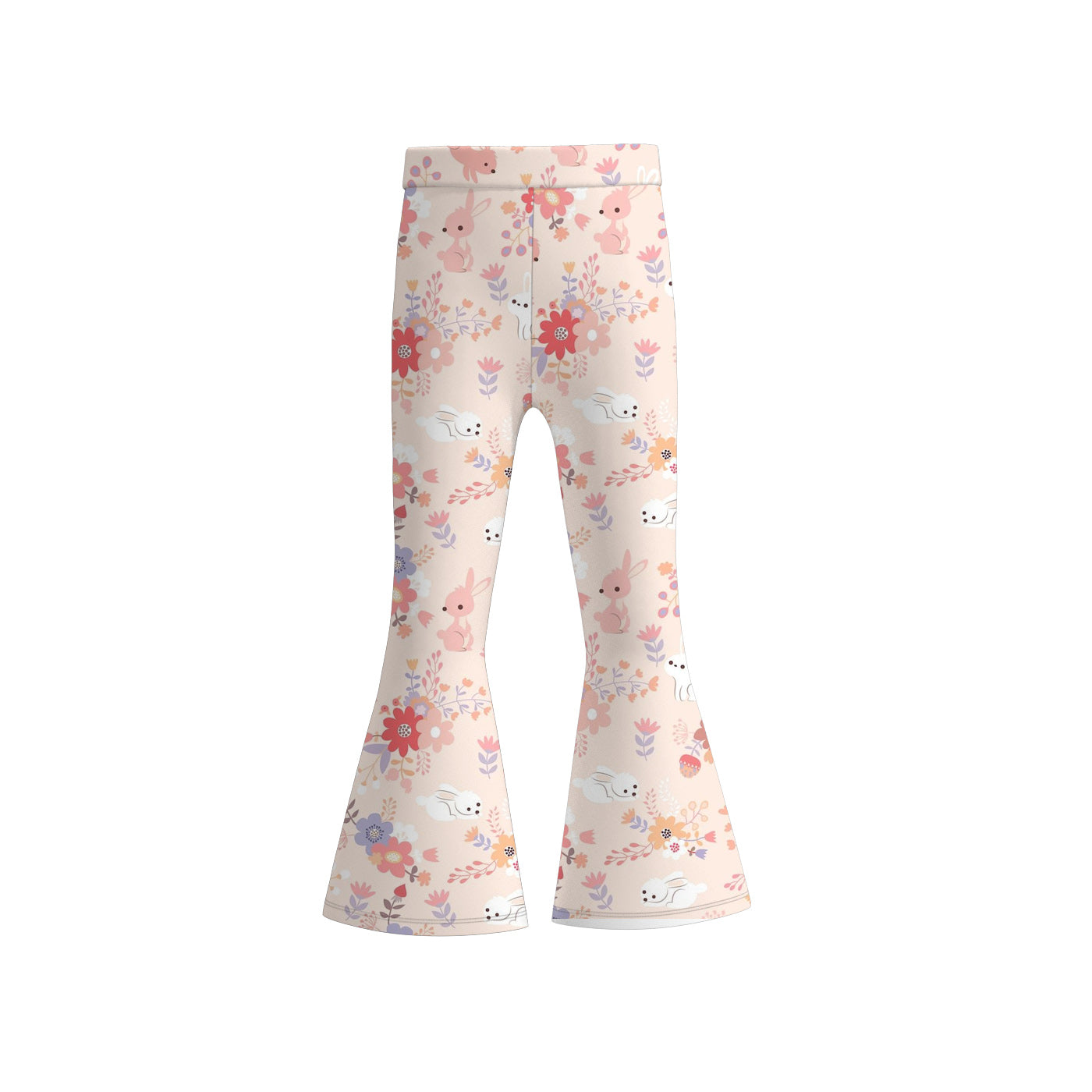 （Pre Order）Girls Easter Bunny Print Bell Pants