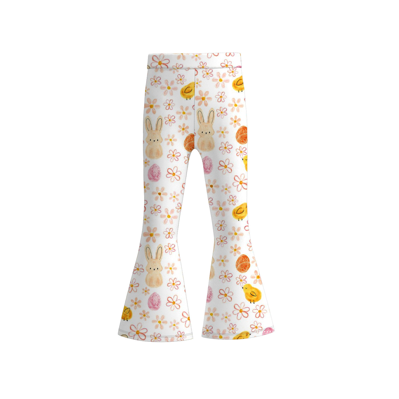 （Pre Order）Girls Easter Bunny Print Bell Pants