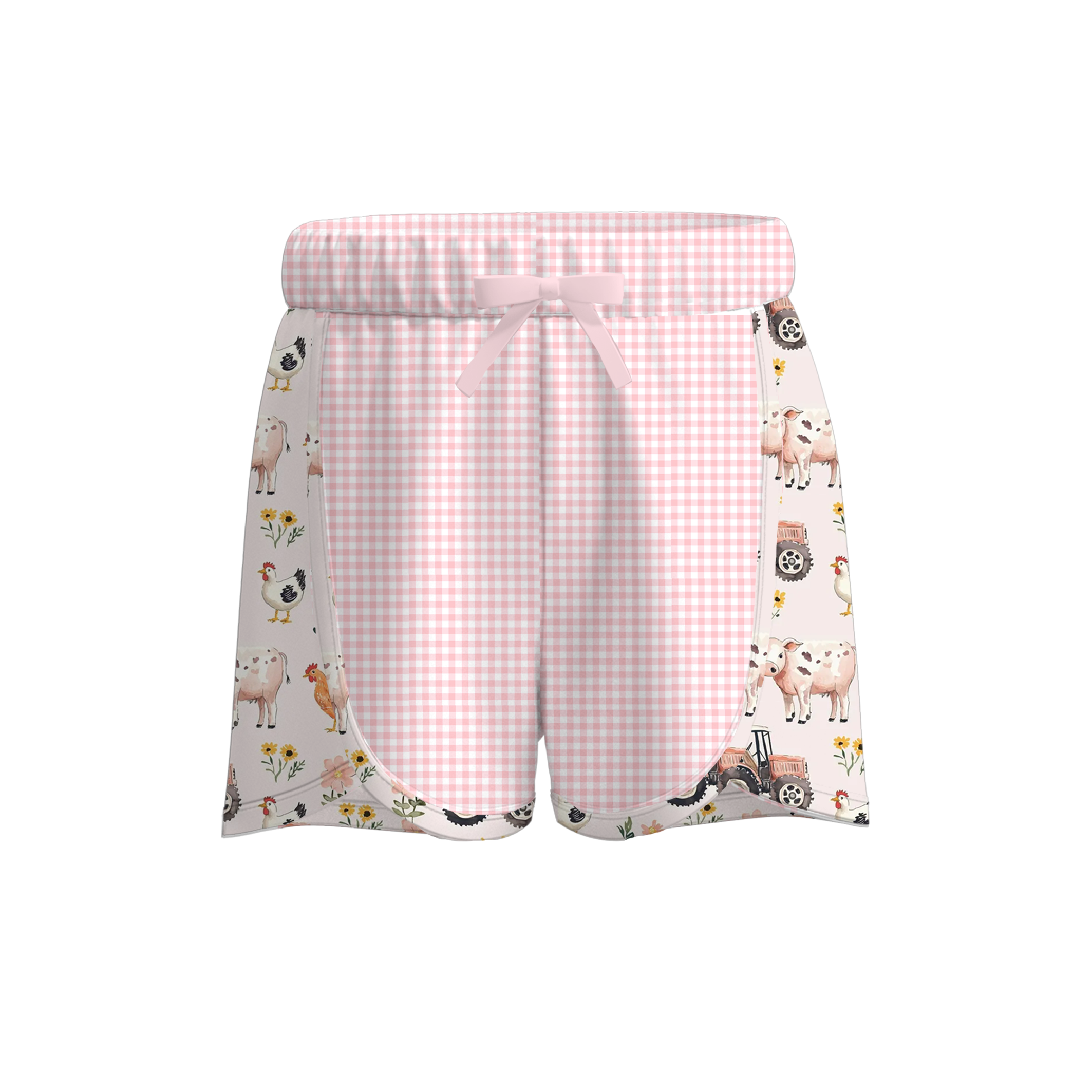 （Pre Order）Girls Spring and Summer Farm Print Dress,Shorts and Jumpsuit