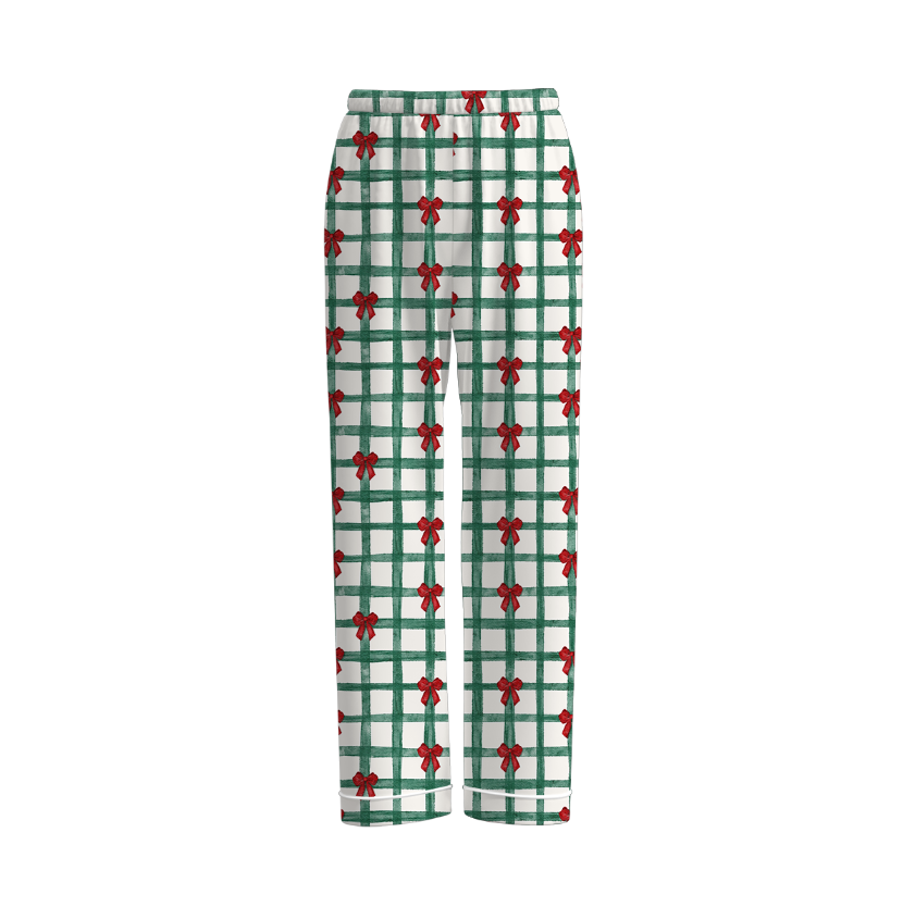 （Pre Order）Mommy Christmas Cartoon Print Pajama Pants