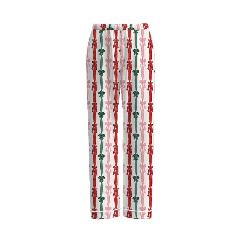 （Pre Order）Mommy Christmas Cartoon Print Pajama Pants