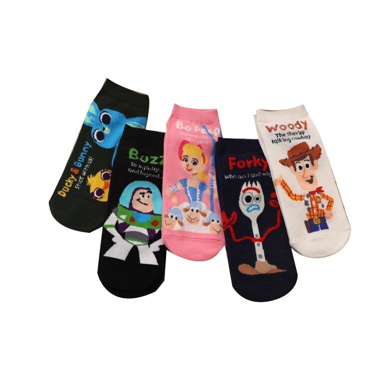 （Pre Order）Adults 5 Pairs Of Cute Cartoon Print Socks