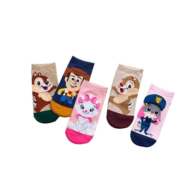 （Pre Order）Adults 5 Pairs Of Cute Cartoon Print Socks