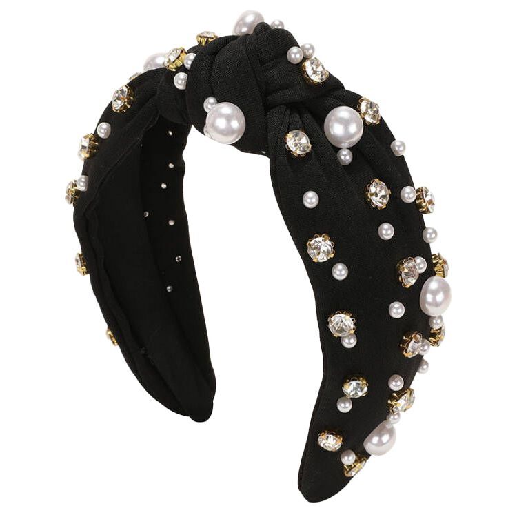 （Pre Order）Stylish Pearl Rhinestone Headband