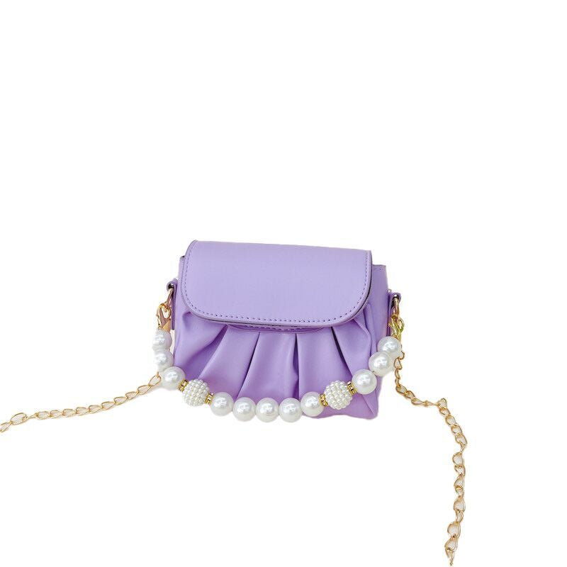 （Pre Order）Girls Pearl Chain Crossbody Bag