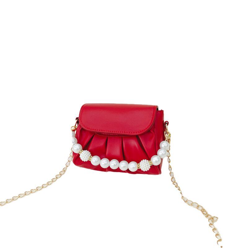 （Pre Order）Girls Pearl Chain Crossbody Bag