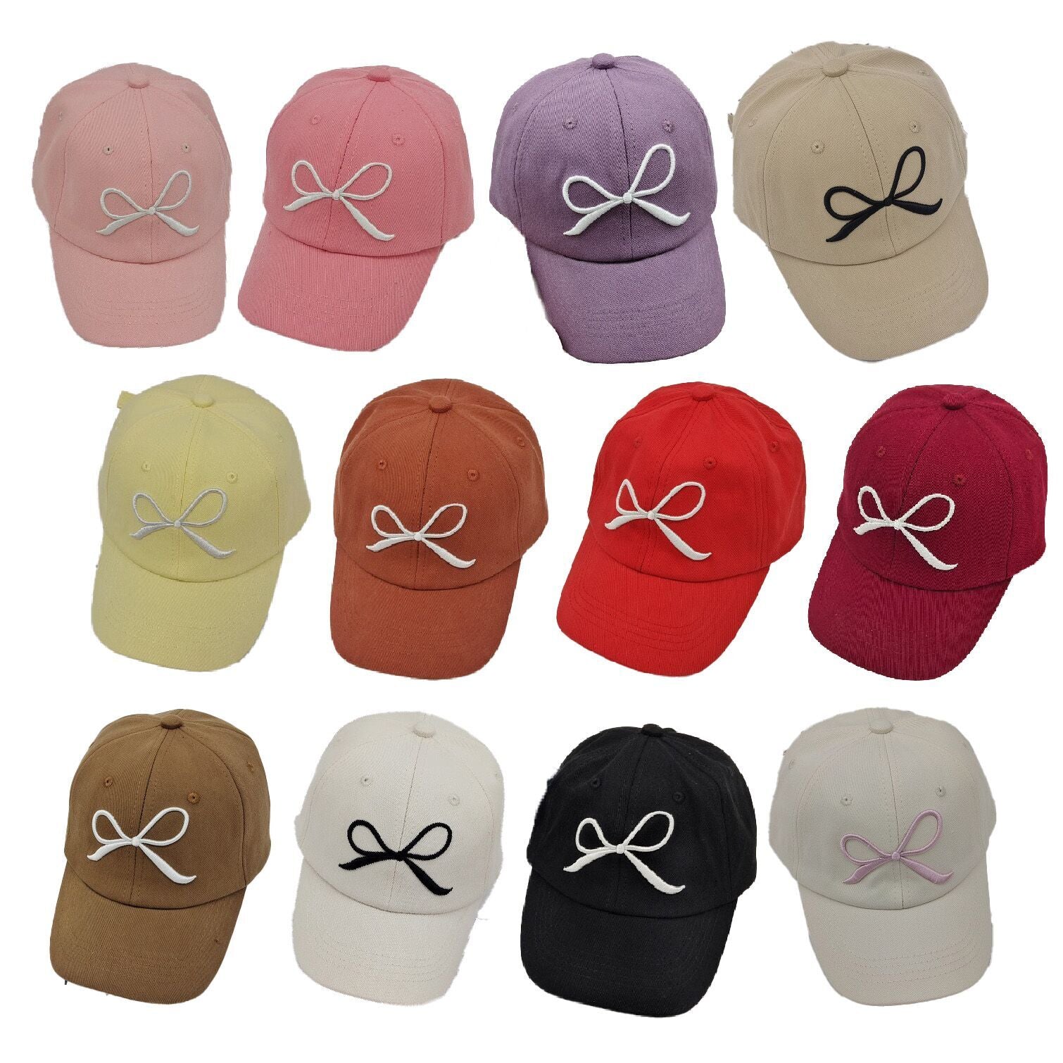 （Pre Order）Kids Bow Embroidery Baseball Cap