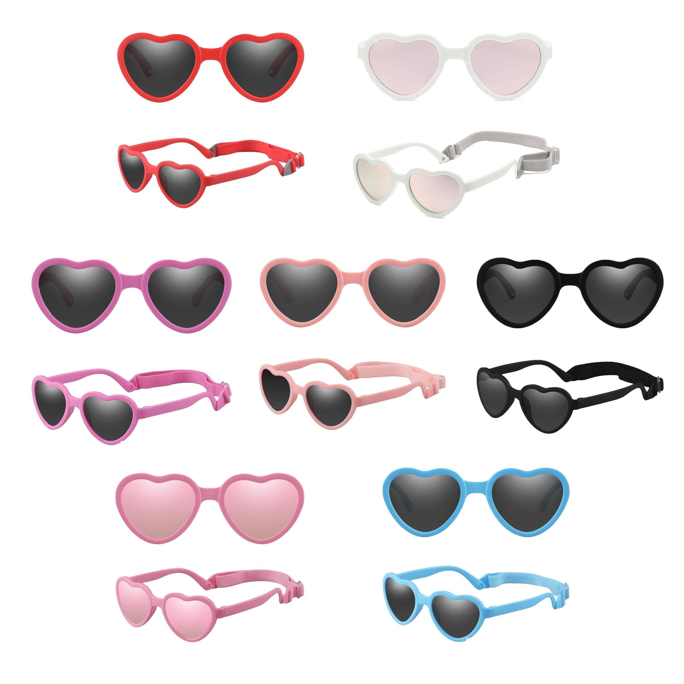 （Pre Order）Kids Heart-shaped Sunglasses With Straps