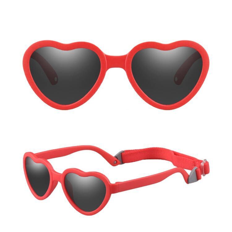 （Pre Order）Kids Heart-shaped Sunglasses With Straps