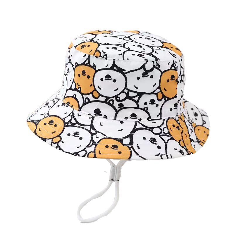 （Pre Order）Kids Cartoon Print Sunscreen Bucket Hat