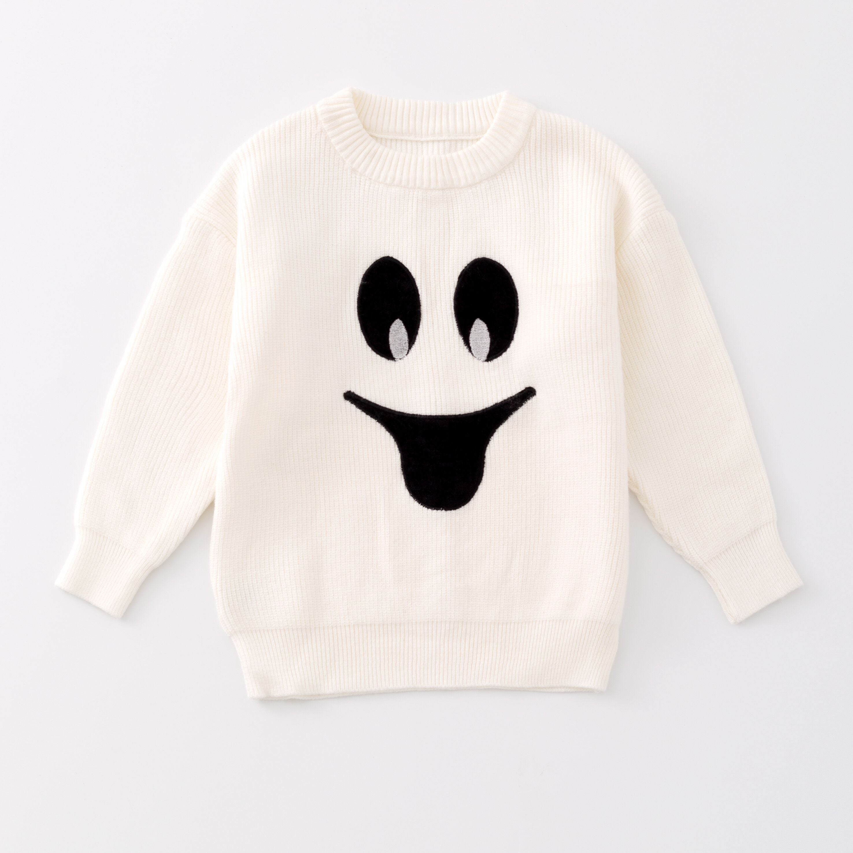 （In Stock）Girls Halloween Knit Cute Ghost Sweater