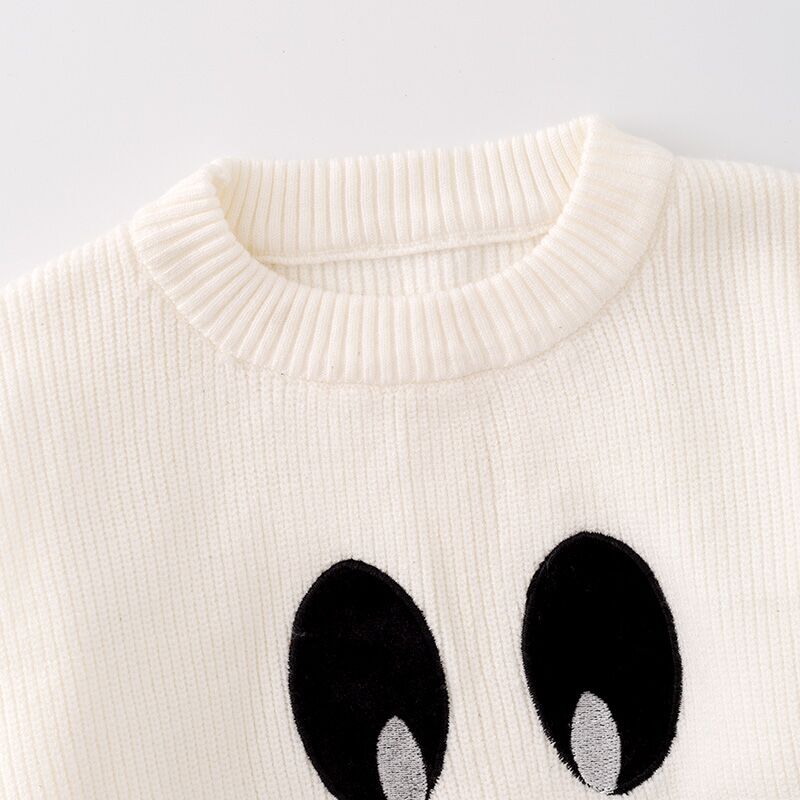 （In Stock）Girls Halloween Knit Cute Ghost Sweater