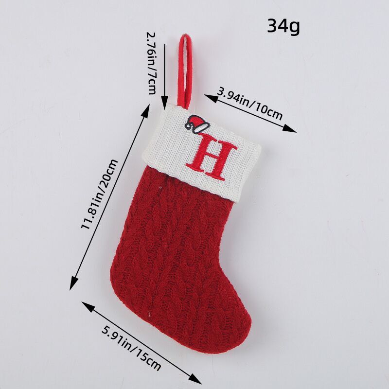 （Pre Order）Red Letter Wool Christmas Stocking Pendant