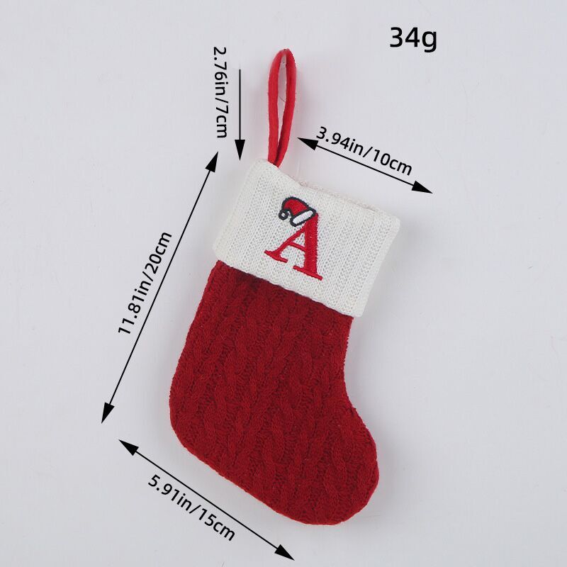 （Pre Order）Red Letter Wool Christmas Stocking Pendant