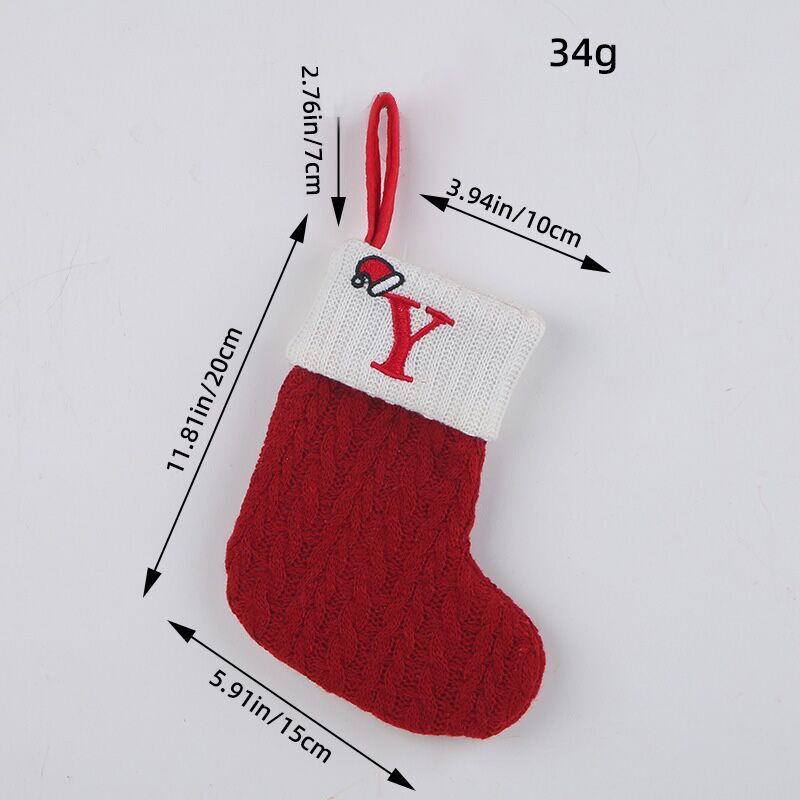 （Pre Order）Red Letter Wool Christmas Stocking Pendant