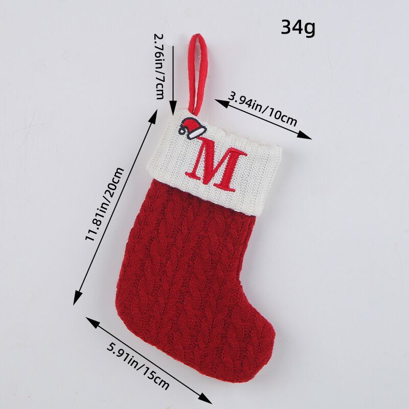 （Pre Order）Red Letter Wool Christmas Stocking Pendant