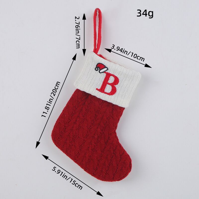 （Pre Order）Red Letter Wool Christmas Stocking Pendant