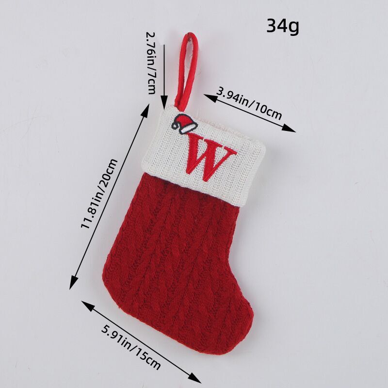 （Pre Order）Red Letter Wool Christmas Stocking Pendant