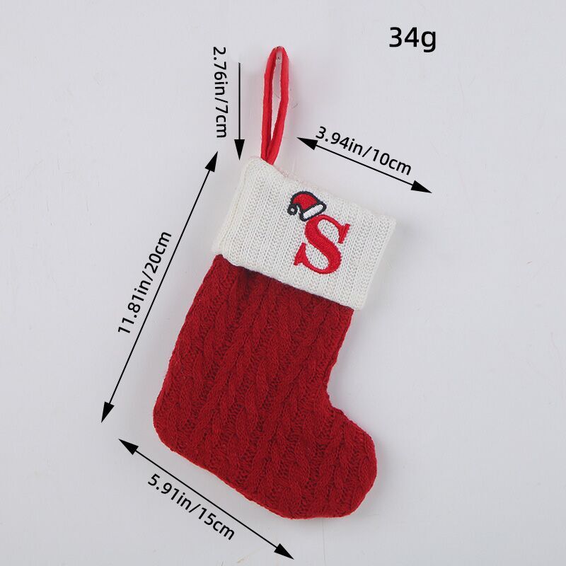 （Pre Order）Red Letter Wool Christmas Stocking Pendant