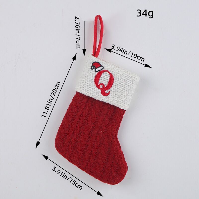 （Pre Order）Red Letter Wool Christmas Stocking Pendant