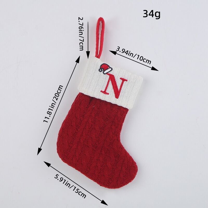 （Pre Order）Red Letter Wool Christmas Stocking Pendant