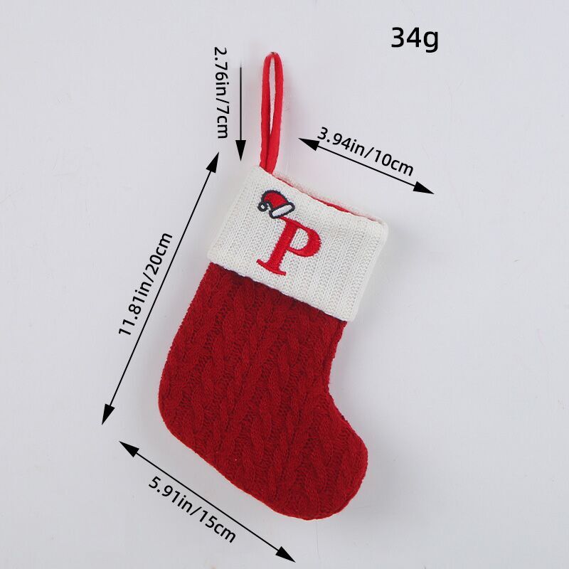 （Pre Order）Red Letter Wool Christmas Stocking Pendant