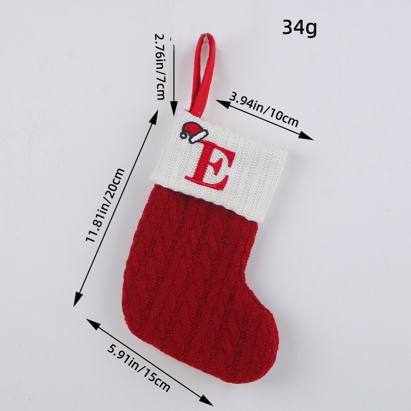 （Pre Order）Red Letter Wool Christmas Stocking Pendant