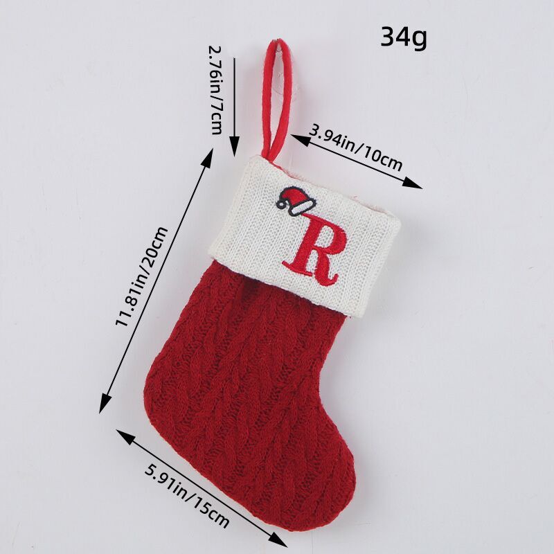 （Pre Order）Red Letter Wool Christmas Stocking Pendant