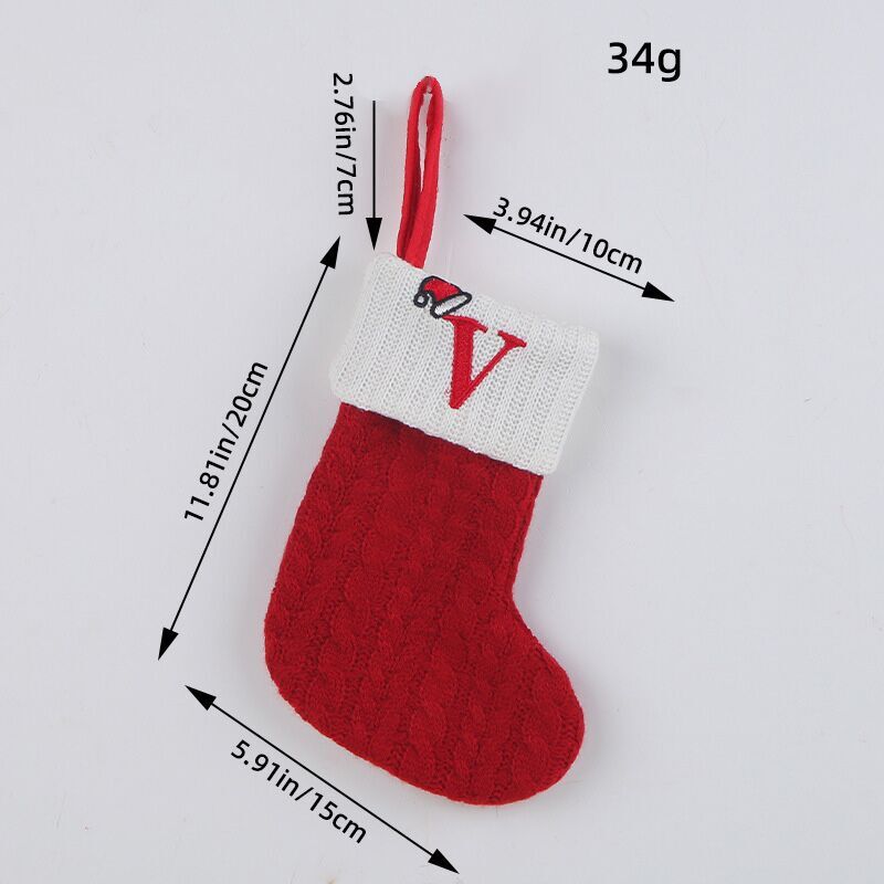 （Pre Order）Red Letter Wool Christmas Stocking Pendant