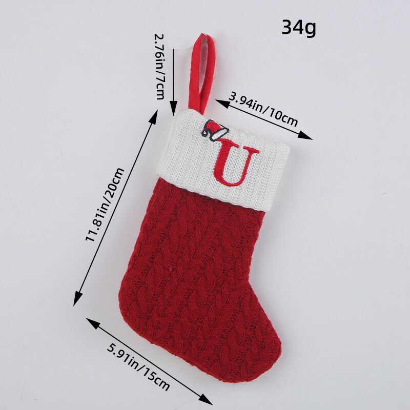 （Pre Order）Red Letter Wool Christmas Stocking Pendant