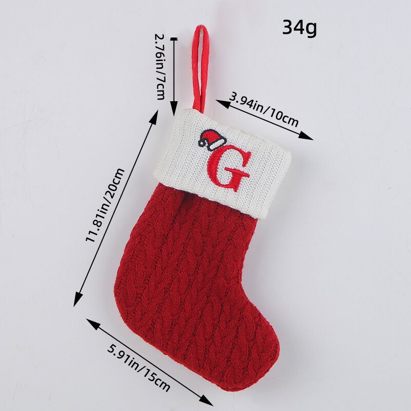 （Pre Order）Red Letter Wool Christmas Stocking Pendant