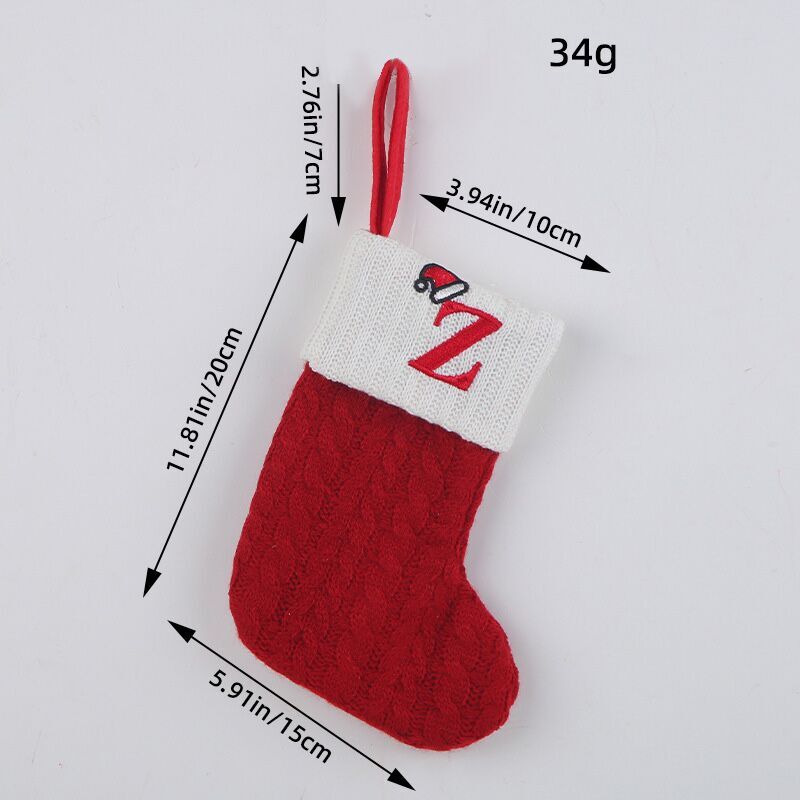 （Pre Order）Red Letter Wool Christmas Stocking Pendant