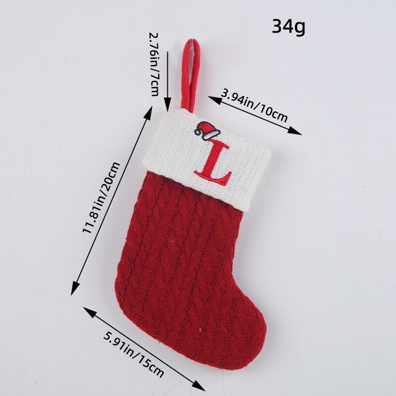 （Pre Order）Red Letter Wool Christmas Stocking Pendant