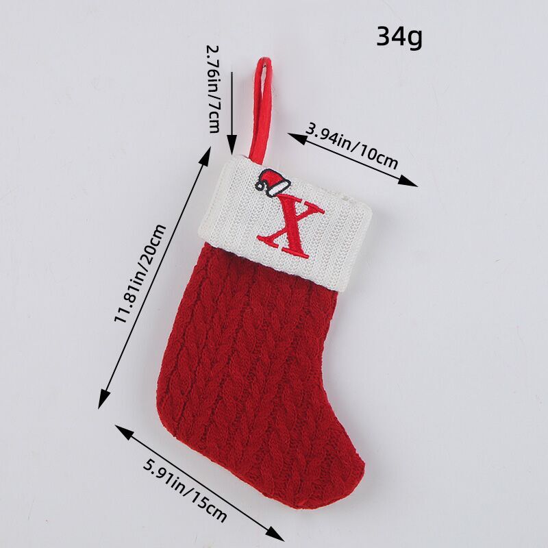 （Pre Order）Red Letter Wool Christmas Stocking Pendant