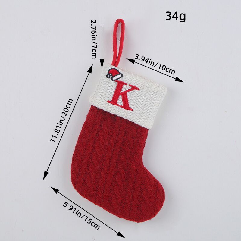 （Pre Order）Red Letter Wool Christmas Stocking Pendant