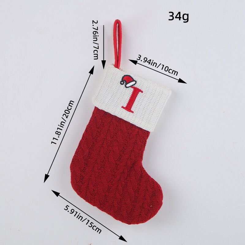 （Pre Order）Red Letter Wool Christmas Stocking Pendant