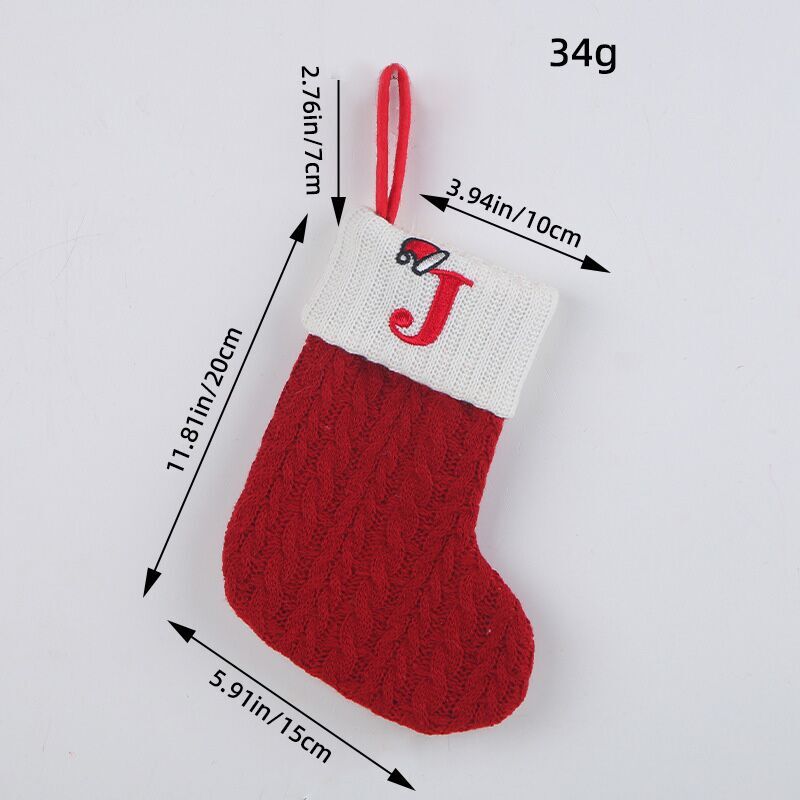 （Pre Order）Red Letter Wool Christmas Stocking Pendant